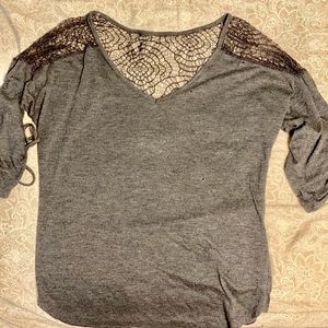Grey laced back shirt
